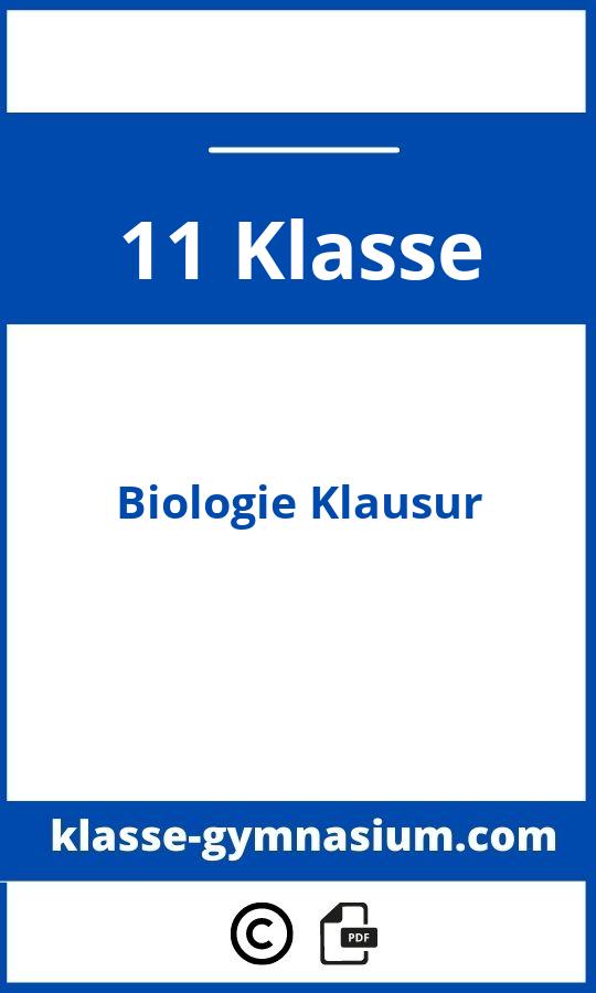 Biologie 11. Klasse Gymnasium Klausur