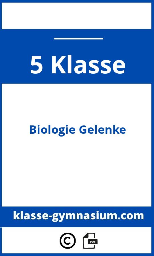 Biologie 5 Klasse Gymnasium Gelenke