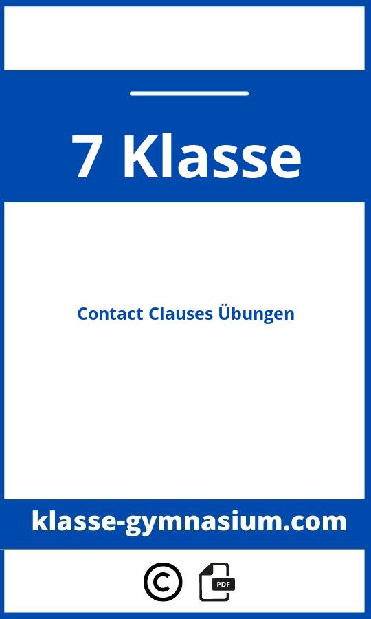 Contact Clauses Übungen Klasse 7 Gymnasium
