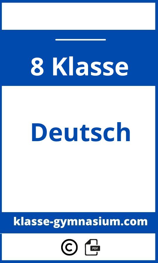 Deutsch 8 Klasse Gymnasium