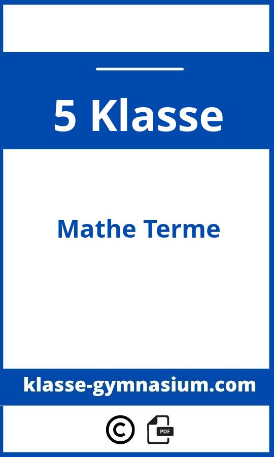Mathe 5 Klasse Gymnasium Terme