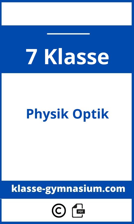Physik 7. Klasse Gymnasium Optik