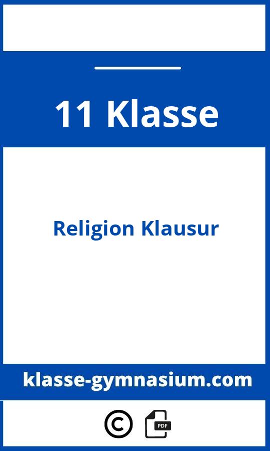 Religion 11 Klasse Gymnasium Klausur